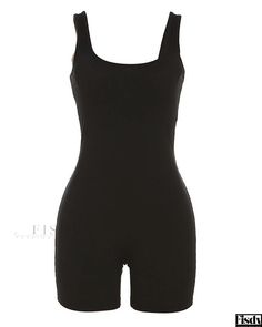 Fisdy - Mono corto con escote halter y sin espalda - Chic y deportivo sin esfuerzo Short Jumpsuit Outfit, Black Short Jumpsuit, Athletic Aesthetic, Halter Jumpsuit, Jumpsuit Outfit, Cute Outfits For School, Gaming Clothes, Active Wear Outfits, Short Jumpsuit