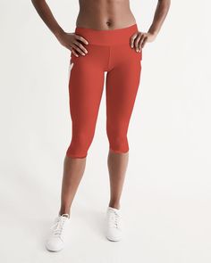 Signature Lucky Lime Paprika Women's Mid-Rise Capri Red Sporty Yoga Pants For Training, Functional Red Moisture-wicking Yoga Pants, Red Breathable Yoga Pants For Sports, Breathable Red Yoga Pants For Sports, Sporty Red Yoga Pants, Red Sporty Yoga Pants, Red Breathable Yoga Pants, Sporty Red Moisture-wicking Yoga Pants, Red Moisture-wicking Yoga Pants