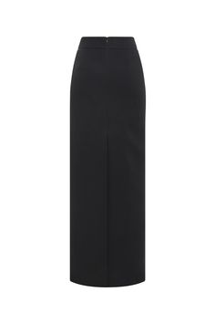 Made with high-quality polyester, this skirt offers exceptional fit and comfort. Its straight, high waist design flatters your silhouette, while the floor length adds an air of sophistication. Perfect for any formal occasion, elevate your style with this luxurious addition. Chic Straight Silhouette Evening Bottoms, Chic Skirt With Side Slits For Evening, Chic Evening Skirt With Side Slits, Formal Skirt With Side Slits, Elegant Full Length Lined Bottoms, Fitted Long Skirt With Side Slits, Elegant Full Length Lined Pencil Skirt, Elegant Full Length Evening Skirt, Fitted Elastane Maxi Skirt