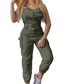 PRICES MAY VARY. Asian Size,1-2 Size Up referring Our Size Chart in Left Before Ordering. Imported and Material with Cotton Blended and Polyster.comfy and breathable, Lightweight,loose fit style from S-3XL Design: One Piece Overalls Jumpsuits with Adjustable strap. Waist Belted, Loose wide legs, Baggy Cargo Pockets. Cool Hip Hop Harem pants Overalls,Ankle-Length Cropped Occasion:Streetwear,Boyfriend Cool Style Multi-Pockets Great for Daily Wear,Work,Casual.Hip Hop, Kpop,Streetwear, Fashion Show, High Waist Jumpsuit, Cargo Jumpsuit, Boho Jumpsuit, Perfect Summer Outfit, Bodycon Jumpsuit, Green Jumpsuit, Jumpsuit Summer, Women Cargos, Pencil Pants