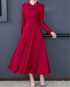 * A high-end midi dress with wide hem, very cool. * Made of quality pearl chiffon, very smooth and comfortable. * With two belts on collar, you can tie it what way you like. * With elastic cuffs, very beautiful. * Material: 100 % polyester * Size: True to US size, US 0-US 20 are available, you can let us know your usual size and height in your order. * Shipping: Free shipping Processing time : 5-7 Business days Delivery time : 7-20 Business days Tracking number available If you need rush order o Pleated Long-sleeve Chiffon Party Dress, Solid Color A-line Long Sleeve Party Dress, Pleated Long Sleeve Chiffon Party Dress, Long Sleeve Pleated Chiffon Party Dress, Solid Color Long Sleeve Midi Dress For Party, Long Sleeve Solid Color Midi Dress For Party, Long Sleeve Party Midi Dress, Chiffon Midi Dress For Banquet, Chiffon Midi Dress For Banquets