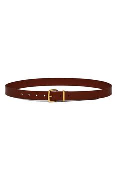 This classic leather belt is secured by shiny gold-toned hardware to upgrade your favorite 'fit. It's so good, it's Essential. Leather Imported 90s Belt, Womens Belt, Reversible Belt, Brown Women, 2023 Christmas, Brown Belt, Classic Leather, Fall 2024, Leather Belt