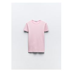 SLIM FIT - ROUND NECK - REGULAR LENGTH - SHORT SLEEVET-shirt made of a cotton blend. Round neck and short sleeves. Rib Top, Studio Nicholson, Basic Makeup, Ribbed Shorts, Crochet Coat, Zara Shorts, T-shirt Polos, Blazer Dress, Trouser Jeans