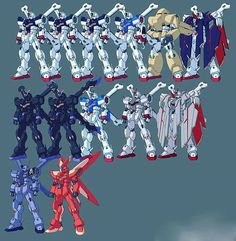 a bunch of different types of robots standing next to each other