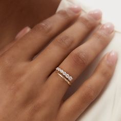 14k Unique Crossover Diamond Statement Ring – FERKOS FJ Gold Rings On All Fingers, Diamond Everyday Rings, Diamond Casual Ring, Crossover Diamond Wedding Band, 5 Diamond Ring Design Unique, Ring Stacking Ideas Diamond, Gold Index Finger Ring, Yellow Gold Rings Fashion, Engagement Rings Minimalist Modern