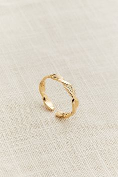 Ring - Nadege Gold-tone Brass Rings For Gifts, Matte Gold Brass Jewelry For Anniversary, Gold Crystal Brass Ring For Anniversary, Gold Brass Crystal Ring For Anniversary, Yellow Gold Open Ring Jewelry In Brass, Gold Brass Ring Jewelry, Gold-tone 14k Gold Ring For Gift, Gold Brass Ring, Matte Gold Open Ring Perfect As A Gift