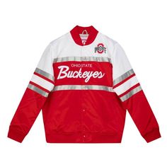 Showcase your favorite football team with this Ohio State Buckeyes jacket every Sunday, it's the perfect piece of gear for every game this season. $74.95 Team-colored Outerwear With Team Name For Sports Events, Team-colored Outerwear With Team Name For Game Day, Varsity Outerwear With Team Name For Game Day, Team-colored Outerwear With Team Name For Sports Season, Varsity Jacket With Team Name For Game Day, Game Day Long Sleeve Varsity Jacket With Team Name, Varsity Outerwear For Game Day With Team Name, Game Day Varsity Jacket With Team Name, Team Outerwear For Game Day