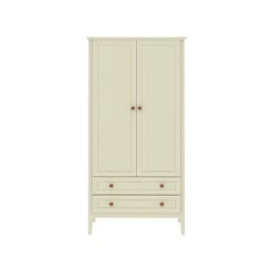 a white armoire with two drawers on the bottom and one drawer in the middle