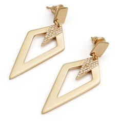 We've reimagined some of our most iconic acrylic styles in solid 925 sterling silver and gold vermeil to bring that classic sense of Toolally style to your glammed up looks.   These Arrowhead drop earrings are a universally flattering style to suit every face shape, and feature an elegant pavé central element to bring a bit of sparkle to your look. We make all Toolally pieces to the highest possible standards of craftsmanship. Despite this, repairs may sometimes be necessary. We can repair, re-p Modern Jewelry With Timeless Design For Anniversary, Luxury Formal Jewelry With Iconic Design, Modern Timeless Jewelry For Anniversary, Luxury Iconic Design Jewelry For Formal Occasions, Sterling Silver Jewelry With Matching Earrings For Everyday Luxury, Designer 14k Gold Polished Jewelry, Classic Yellow Gold Jewelry With Iconic Design, Designer 14k Gold Jewelry With Polished Finish, Luxury Jewelry With Iconic Design For Anniversary