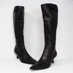 Gucci #40013 Black Leather Kitten Heel Boots (Us 7.5 Eu 37.5) -Size: Us 7.5 Eu 37.5 -Length: 9” -Insole Width: 2” -Heel Height: 3” *Authentic. Pre-Owned. Please Check All Pictures, Some Items May, Or May Not, Have Signs Of Wear. --Thanks A Lot For Tagging And Sharing With Friends Who Would Love Our Items! -Hello Luxury Lovers, We Are All Your Bliss Luxury Consignment. Trusted Since 2013. 100% Authentic Or Money Back Guaranteed. Sold Thousands Of Items On Our Website, Our Boutique In Tx. And On This App. Received Positive Testimonials From Our Satisfied Shoppers. 100% What You See Is What You Will Get. Certificate Of Authenticity From Our Store Included. Designer Formal Boots With Buckle Closure, Gucci Fitted Boots For Party, Formal Low Heel Boots With Buckle Closure, Gucci Round Toe Boots For Workwear, Gucci Formal Pointed Toe Boots, Gucci Formal Boots With Pointed Toe, Gucci Fitted Party Boots, Gucci Boots For Workwear, Gucci Round Toe Boots For Office