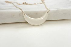 White Horn Necklace, Half Moon Necklace, Carved Crescent Necklace, Boho Necklace, Gold or Silver Dou Embossed Jewelry, Double Horn Necklace, Pin Necklace, Half Moon Necklace, Crescent Necklace, Bone Pendant, Celestial Necklace, Horn Necklace, Lotus Design