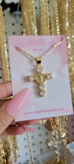 14K Gold Plated Chain Pendant is gold filled Includes 18" Chain Big Gold Necklace, Gold Mexican Jewelry, Hispanic Jewelry, Mexican Gold Cross Necklace, Virgin Mary Chain, Virgin Mary Necklace Gold, Gold Virgencita Necklace, 14k Gold Necklace With Our Lady Of Guadalupe, Xoxo Jewelry