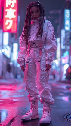 Red And Black Cyberpunk Outfit, Cyberpunk Clothing Aesthetic, 80s Futuristic Fashion, Cyberpunk Clothes Women, Cyberpunk Aesthetic Clothes, Astronaut Outfit Aesthetic, Retro Futurism Aesthetic Outfits, Cyberpunk Outfit Colorful