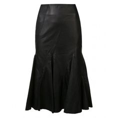 Flared leather godet skirt by Derek Lam 10 Crosby. - Color: Black- Material: 100% Lamb- Lightweight Leather- Imported.- Dry clean only. Size & FitModel is 5'11" wearing a size 4.Fits true to size, take your normal size. Godet Skirt, Derek Lam 10 Crosby, Full Skirts, Derek Lam, Flared Skirt, Everyday Essentials Products, Leather Skirt, Pencil Skirt, Size 4