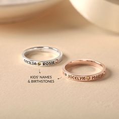 ► PRODUCT INFORMATION * Material: High Quality Solid 925 Sterling Silver * Finishing: Silver, Gold or Rose Gold. * Word limit: Up to 5 words with a birthstone after each name H O W * T O * O R D E R 1. Select your preferred COLOR  from the menu. 2. Select your ring SIZE from the menu. 3. Enter the NAME & BIRTHSTONE you want for the ring to the "Add your personalization" box. Regardless of whether you enter uppercase or lowercase letters, they will appear in the case and style seen in the display Customizable Sterling Silver Open Ring, Customizable Open Ring In Sterling Silver, Sterling Silver Rings With Names For Anniversary, Sterling Silver Rose Gold Birthstone Diamond Ring, Sterling Silver Rose Gold Diamond Birthstone Ring, Rose Gold Sterling Silver Diamond Birthstone Ring, Rose Gold Sterling Silver Diamond Ring Birthstone, Sterling Silver Name Rings For Birthday, Silver Birthstone Ring With Names In Sterling Silver