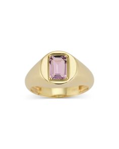 Alberto Amati 14K Yellow Gold Amethyst Signet Ring Timeless Gold Jewelry With Amethyst, Timeless Gold Amethyst Jewelry, Luxury 14k Stamped Amethyst Ring As Gift, Elegant Amethyst Signet Ring For Anniversary, Amethyst Signet Ring With Polished Finish For Anniversary, Elegant Amethyst Signet Ring For Formal Occasions, Elegant Formal Amethyst Signet Ring, Luxury Amethyst Jewelry Stamped 14k, Luxury 14k Stamped Amethyst Jewelry