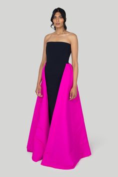 This gown is perfect for an evening event such as a gala or wedding. With its elegant design, it is suitable for a white tie dress code. All other sizes and colors are Special Order. Special Order takes 22 - 26 weeks from order to shipment. True to size 68% polyamide | 32% elastane Body 100% Silk Faille Cape Made in Toronto | Fabric milled in Italy Dry Clean *Note that Special Order pieces take 22 - 26 weeks to ship Luxury A-line Evening Dress For Gala, Pre-draped Maxi Dress For Prom Evening, Elegant A-line Gala Gown, Elegant A-line Evening Gown, Elegant A-line Strapless Formal Dress, Formal Evening Dress With Pleated Bodice And A-line Silhouette, Pre-draped Maxi Dress For Gala And Prom Season, Formal A-line Ball Gown, Formal Evening A-line Gown