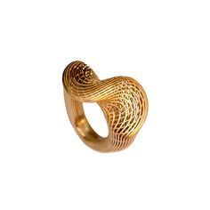 Fine JewelryFine jewelry,Top Twisted Ring Mobius 14 karat Gold This amazing ring made with a 3D printing technique in 14k Gold. Design with net texture. The manufacturing process results in a hollow object shaped like a large Mobius strip with the twist of the band worn in front. Made with solid 14k yellow gold. Its flat sides make it smooth and comfortable to wear. - DETAILS - Metal: 14k yellow solid gold Band Height: approx. 12.8 mm Band Max. Width: approx. 3.2 mm Weight: approx. 12 grams - SH 3d Printed Ring, Statement Rings Unique, Pure Gold Jewellery, Twisted Ring, 3d Jewelry, 3d Printed Jewelry, Gold Pendant Jewelry, Solid Gold Band, Gold Rings Jewelry