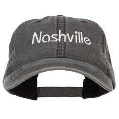 Nashville Embroidered Washed Buckled Cap Adjustable Gray Hat With Embroidered Logo, Black Cotton Trucker Snapback Hat, Urban Style Visor Hat, One Size Fits Most, Urban Style Visor Hat, Adjustable Cotton Fitted Hat With Embroidered Logo, Adjustable Black Cotton Snapback Hat, Black Cotton Fitted Hat, One Size, Adjustable Cotton Fitted Hat With Letter Print, Black Cotton Fitted Hat