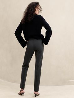 Introducing the ponte pant, we selected this knit fabrication for its ability to stretch with the wearer and fit like a second skin.  We then added pintuck details to mimic the look of a traditional trouser crease.  Skinny fit.  High rise.  Pull-on style.  Unlined.  High rise, skinny fit.  Ankle length.  Inseam: Short 26", Regular 28", Long 31" Model: Size 2, 5'10" (178cm). Ponte Pants, Pin Tucks, Petite Size, Charcoal Gray, Second Skin, New Woman, First Look, Summer Sale, Ankle Length