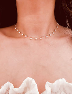 Freshwater pearl choker necklace in sterling silver, bridal pearls choker necklace Pearls Choker, Bridal Pearl Necklace, Bridal Jewelry Collection, Pearl Choker Necklace, Bridal Look, Sterling Silver Necklace Pendants, Pearl Choker, Bridal Pearls, Shine On