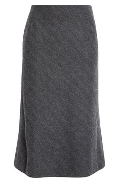 A classic with a (literal) twist, this wool midi skirt is bias cut from a herringbone weave, sending the iconic pattern spiralling, while the signature four white stitches hold steady at the center of the back waist. 28 1/2" length (size 36 IT) Hidden side-zip closure Lined 100% wool Dry clean Made in Italy Designer Clothing Elegant Wool Skirt For Formal Occasions, Classic Fitted Wool Skirt, Classic Wool Pencil Skirt For Formal Wear, Classic Wool Pencil Skirt For Formal Occasions, Elegant Fitted Wool Pencil Skirt, Formal Wool Pencil Skirt Knee-length, Elegant Wool Midi Skirt, Elegant Fitted Wool Skirt, Wool Knee-length Skirt For Formal Occasions