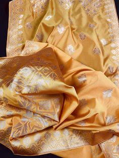 Yellow Silk Weaved Dupatta | Indian Dupatta | Stole | Scarf | Floral Dupatta | Gift For Her | Kaash Collection - Kaash Collection Luxury Multicolor Dupatta For Puja, Luxury Bohemian Slub Silk Dupatta, Luxury Yellow Dupatta With Border, Luxury Silk Thread Dupatta With Zari Weaving, Luxury Traditional Cotton Silk Dupatta, Luxury Gold Dupatta Shawl, Luxury Traditional Dupatta Silk Mark Certified, Luxury Ceremonial Tissue Silk Dupatta, Affordable Gold Dupatta With Zari Work