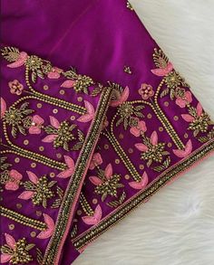 Aari Work Blouse Design, Saree Borders, Khatli Work, Aari Work Designs, Beauty Tips Hair, Aari Design, Best Blouse Designs, Aari Designs