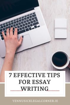 a person typing on a laptop with the words 7 effective tips for easy writing in front of them