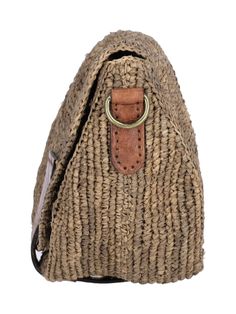 Ibeliv 'Tiako' handmade crossbody bag in brown raffia with front strap closure, brown leather shoulder strap, main inner compartment. Composition: 100% Rafia Moncler Women, Perspective Art, Timeless Accessories, Sneaker Wedge, Yoga Wear, Vegetable Tanned Leather, Bridal Shoes, Lanvin, Manolo Blahnik