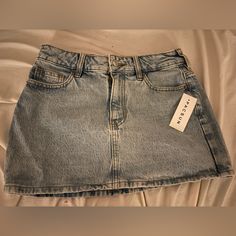 Mini Skirt Ella In Medium Indigo Viral One On Tiktok Nwt Thought I Was Skinny Enough Ig Not! Pacsun Jean Skirt, Cute Jean Skirts, Brandy Melville Outfits Skirt, Jean Skirts Outfit, Cute Brandy Melville Outfits, Vamp Fits, Jean Skirt Short, Pacsun Outfits, Sza Concert