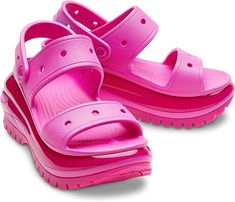 Crocs Unisex-Adult Mega Crush Sandal Crocs Wedges, Crocs Flip Flops, Crocs Ideas, Blue Crocs, Crocs Pink