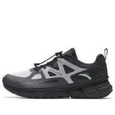 ANTA Hiking Shoes 'Black Grey Green' 112338860-3 Black Breathable Lace-up Trail Running Shoes, Black Lace-up Walking Shoes With Shock Absorption, Black Slip-on Walking Shoes, Black High-top Breathable Running Shoes, Black Waterproof Walking Shoes For Sports, Casual Black Walking Shoes For Outdoor, Casual Black Walking Shoes With Shock Absorption, Black Fade-resistant Functional Trail Running Shoes, Black Low-top Waterproof Trail Running Shoes