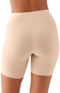 Get a sleek silhouette under outfits in these lightweight, superstretchy shaping shorts that offer allover, medium-level control and a line-free finish. 60% elastane, 40% polyamide Hand wash, dry flat Imported Seamless Short Length Shapewear, Compressive Shapewear With Smoothing, Short Length, Compressive Smoothing Shapewear Shorts, Short Compressive Shapewear For Smoothing, Compressive Smoothing Shapewear In Short, Compression Shapewear With Built-in Shorts, Shapewear Seamless Biker Shorts, Seamless High-waisted Shapewear Shorts, Seamless High-waisted Shorts Shapewear