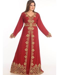 Beautiful 😉 Maroon Georgette Hand Embroidery Party Wear Kaftan 👗 Buy latest Kaftan which are made up from best quality fabrics with latest styles from our large collections at arabicattire.com Shop Now : https://bit.ly/3vSbqvv Buy online @ $135 #fancykaftandresses #indiankaftans #kaftandressesnearme #kaftaneid #modernkaftandresses #arabicattire #caftan Kaftan Moroccan Caftan, Modern Kaftan, Modest Evening Dress, Maroon Wedding, Zari Embroidery, Moroccan Kaftan, Islamic Clothing, Zari Work, Shop Wedding