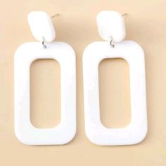 White Geometric Retro Mod Earrings Eardrop Length: 2.6 In (6.5 Cm) Width: 1.2 In (3 Cm) Material: Pmma Tags: Kawaii Summer Retro Vintage Mod Fashionista Halloween Cosplay Costume Punk Party Club Chunky Casual Geo Funky Boho Bohemian Beach Gypsy Hippie Hippy 60s 70s 80s 90s Y2k Anime Tokyo Trendy White Drop Earrings, Trendy White Dangle Earrings, Everyday White Rectangular Earrings, Modern White Rectangular Earrings, Modern White Rectangular Jewelry, Citrine Drop Earrings, Mod Earrings, Hello Kitty Earrings, Retro Earrings