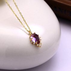 Holiday Notice: We will be on holiday from Feb 6 to Feb 15 for the Spring Festival. Orders will be shipped after we resume work.  Dainty Amethyst Necklace, Amethyst Pendant Necklace Gold, Natural Purple Amethyst Necklace, February Birthstone Necklace, Amethyst JewelryFeatures• Made to Order. • Material: 925 Silver with Gold Plated• Gold Color: Yellow Gold • Ready to Ship in 7-10 Business Days Want to find out more? Check out my shop https://www.etsy.com/shop/ZoeJewelryStudioThank you for taking Elegant Purple Clavicle Chain Necklace, Purple Jeweled Necklace, Purple Gemstone Pendant Jewelry, Purple Amethyst Jewelry With Gemstone Accents, Purple Crystal Necklaces With Gemstone Accents For Gift, Purple Necklaces With Gemstone Accents, Elegant Purple Crystal Necklace With Gemstone Accents, Gold Amethyst Necklace For Wedding, Lavender Fine Jewelry Necklace For Gift