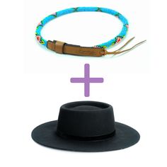 Price includes a Brigitte Sambboho hat & a Blue Vogue hatband. Save 10% with this bundle. Select hat size. Hatband is one size fits all. Hatband is removable. The fanciest hat you will ever wear. Sambboho's Brigitte black hat is a dipped crown boater design with a custom trimmed genuine velvet black band. A structured and stiff short-brimmed boater style. Use to make an impression! Dipped crown oval boater hat in Black Trimmed with genuine Velvet Black Band Hat material: 100% soft Brazilian Adjustable Bohemian Hat Band For Spring, Hippie Spring Hats Adjustable Fit, Hippie Spring Hats With Adjustable Fit, Bohemian Hat Band For Festivals, Adjustable Blue Hat Bands For Vacation, Bohemian Adjustable Headband Hat, Bohemian Blue Hat Bands For Vacation, Bohemian Blue Hat Band For Vacation, Blue Bohemian Hat