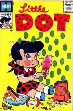 an old comic book cover with a cartoon character eating ice cream