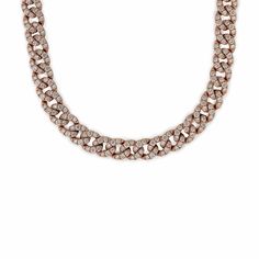 Old-school style gets a modern era update with this Diamond Cuban Link Necklace. Make a statement in bold 14-karat rose gold links adorned with nearly 17 carats of white diamonds. You will love the heft of each articulated necklace link in this new rendition of one of the most iconic jewelry styles. Details14K Rose Gold16.95 Carats of DiamondsLength: 20 Inches Luxury Diamond Chain Link Jewelry, Rose Gold Diamond Chain Necklace For Formal Occasions, Formal Rose Gold Diamond Chain Necklace, Diamond White Link Chain Necklace, Rose Gold Chain Link Necklace, Luxury Rose Gold Link Necklace, Classic Diamond Chain Link Necklace, Formal Diamond Accent Chain Link Necklace, Formal Diamond Necklace With Chain Link Design