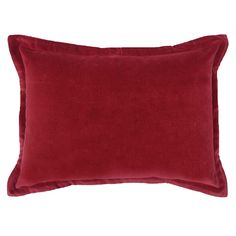 a red pillow on a white background