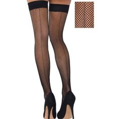 Our Back Seam Fishnet Thigh-High Stockings are classically sexy! These vintage-looking fishnet thigh highs each feature a classic black seam up the back. Made of stretchy nylon these stockings comfortably stay in place. One size Back Seam Fishnet Thigh-High Stockings fit most standard women's sizes (5'2-5'9 and 90-155 lbs). Black Fishnet Mesh Hosiery, Fitted Thigh-high Net Stockings, Stretch Fishnet Thigh High Stockings, Black Fishnet Mesh Legwear, Stretch Mesh Thigh High Hosiery, Thigh High Stretch Fishnet Stockings, Stretch Mesh Thigh-high Hosiery, Stretch Mesh Thigh-high Legwear, Thigh High Stretch Mesh Hosiery