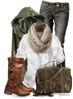 casual. I like colors and the look of the whole outfit together. Moda Safari, Outfit Staples, Outfit Ideas With Boots, Spring Outfit Women, Fashion Design School, Moda Chic, Tgif