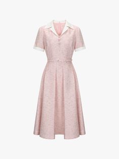 Composition : Shell: polyester 56% rayon 41% linen, 2% metal fiber, lining: polyester 100% accessory: polyester 56% rayon 41% linen 2%Color : PINK_4(44),PINK_5(55),PINK_6(66)Country of Origin : China Chic Pink Tweed Dress, Fitted Pink Tweed Summer Dress, Fitted Pink Tweed Dress, Classic Tweed Spring Dresses, Classic Spring Tweed Dresses, Chic Pink Tweed Summer Dress, Chic Pink Summer Tweed Dress, Chic Pink Tweed Dress For Spring, Chic Pink Tweed Dress For Workwear