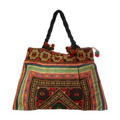 "The beautiful bag is made with an amazing piece of fabric woven by the HMONG hill tribes of Lanna Region (Northern Thailand). Its a great bag for carrying anything. It features a zippered opening area and inside zippered pocket. We buy materials from Hmong market and we design and sew. Some of the bags we modify to improve the product. The Hmong tribes live in the North of Thailand and have origins from the Tibetan area of China. You may not receive the exact bag picture here, As the fabric des Bohemian Woven Shoulder Bag With Multicolor Embroidery, Traditional Multicolor Embroidered Hobo Bag For Travel, Traditional Woven Bags For Festivals, Multicolor Embroidered Hobo Bag For Travel, Bohemian Red Bag With Weaving Work, Rectangular Multicolor Embroidered Hobo Bag, Embroidered Multicolor Hobo Bag For Travel, Traditional Woven Shoulder Bag For Festivals, Embroidered Multicolor Hobo Bag