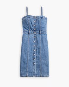 Denim Bustier Dress - Medium Wash | Levi's® US Ribcage Jeans, Denim Bustier, Corset Design, Bustier Dress, Loose Jeans, Levis Denim, Bustiers, Outerwear Sweater, Jeans For Sale