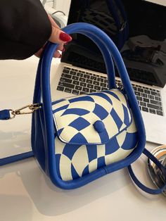 Bag For Love -Checkered Graphic Snap Button Saddle Bag - Women Satchels Product Description Color Blue Strap Type Adjustable Strap Type Double Handle Pattern Type Plaid Style Fashionable Bag Size Small Quantity 1 piece Type Baguette Bag Composition 100% Polyurethane Material PU Leather Size Chart INCH CM Size Bag Width Bag Height Bag Length Strap Length one-size 2.8 5.5 7.1 47.2 Size Bag Width Bag Height Bag Length Strap Length one-size 7 14 18 120 Similar Products h2 { text-align: center; } .re Blue Handheld Satchel For Errands, Blue Top Handle Shoulder Bag For Summer, Blue Square Satchel For Shopping, Trendy Blue Handheld Shoulder Bag, Blue Satchel Bag With Hasp Closure, Blue Bag With Hasp Closure For Daily Use, Blue Top Handle Shoulder Bag For Spring, Trendy Blue Bag With Detachable Handle, Blue Bags For Summer Errands