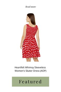 Step into a world of charm and cheer with our "Heartfelt Whimsy Sleeveless Dress"! This eye-catching red dress is adorned with an array of white hearts, making it a perfect pick for any romantic outing or festive gathering. The soft and breezy fabric ensures comfort on warm days, while the flared skirt provides a playful spin to your every move. Ideal for date nights, Valentine's Day celebrations, or just when you want to spread a little love around. ❤️🎈👗
 
Whether it's hitting the town or lou White Hearts, Date Nights, Flared Skirt, Cat Tshirt, Flare Skirt, Skater Dress, Favorite Things Gift, Funny Tshirts, Red Dress