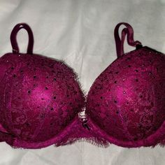 Very Unique Wine Purple Color Embellished With Rhinestones. Victoria's Secret Purple Bra For Party, Victoria's Secret Purple Party Bra, Purple Underwire Bra For Party, Elegant Victoria's Secret Purple Bra, Elegant Purple Victoria's Secret Bra, Bra Models, Strappy Bra, Corset Bra, Harley Quinn Costume