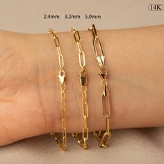 PLEASE READ FULL DESCRIPTION & SHOP POLICIES 14K Gold Paperclip Bracelet / Gold Paper Clip Chain Bracelet / Gold Layering Chain Bracelet / 14k Gold Chain Bracelet / Chain Link Bracelet ★★ Description ★★ Experience the modern elegance of our 14K Gold Paperclip Bracelet, a chic and versatile piece perfect for any occasion. Meticulously handcrafted from real 14K solid gold, this bracelet offers a sleek and contemporary look. Available exclusively in gold, it features a semi-hollow paperclip chain t 14k Gold Link Charm Bracelet With Lobster Clasp, Gold 14k Paperclip Bracelets, 14k Gold Paperclip Bracelets, Paper Clip Bracelet, Paperclip Bracelet, Gold Chain Bracelet, Bracelet Chain, Gold Paper, Minimalist Bracelet